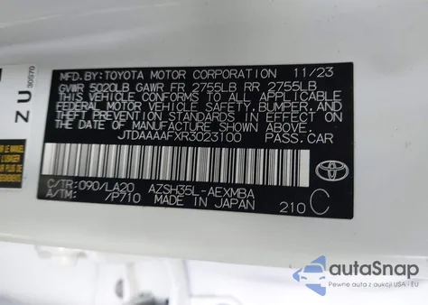 2024 Toyota Crown Xle/Limited из США, поврежденный, VIN JTDAAAAFXR3023100